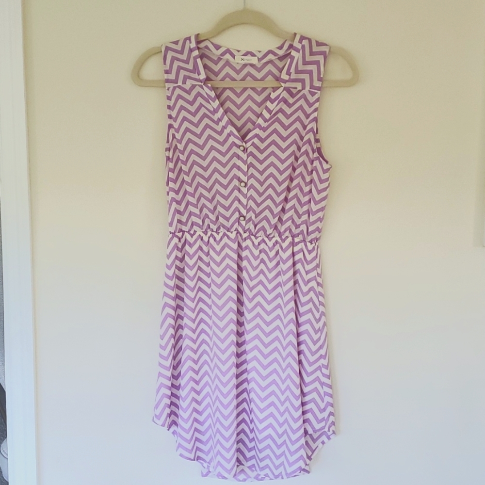 Purple chevron print dress